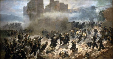 A Porta Pia Brêche - Róma, 1870.09.20. C. Ademollo festménye.
