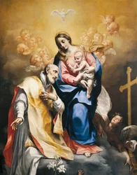 Szent Fülöp Neri Szűzanyával és Gyermekével, Carlo Cignani (1628-1719) és Felix Cignani (1660-1724)