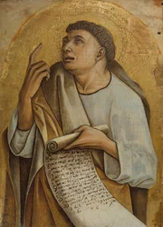 Egy apostol, 1471-73 körül (tempera és arany a fán)