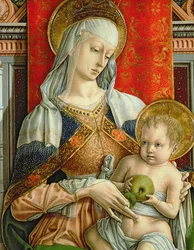Madonna és gyermek, részlet a SantEmidio poliptichonból, 1473 tempera a 76636 panel részletén