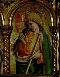 Kisebb Szent Jakab, részlet a SantEmidio poliptichonból, 1473-as tempera a 76636-os panelrészleten