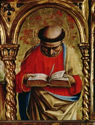 Szent Máté, részlet a SantEmidio poliptichonból, 1473 tempera a 76636 tábla részletén