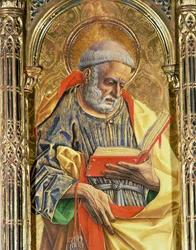 Szent Péter, részlet a SantEmidio poliptichonból, 1473 tempera a 76636 tábla részletén