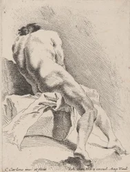 Akadémiai tanulmány, hátulról nézve, 1725-75.
