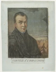 Jacques Courtois schilder portréja Kunstenaars Zelfportret En in de Galleria degli Uffizi te Firenze (sorozat címe) A Real Galleria di Firenze önarcképei (sorozat címe)