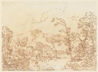 Rajz, Egy falu egy patak partján, hegyvidéki vidék, 1770-86