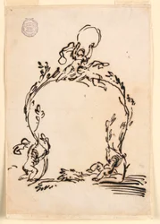 Rajz, Kartuszi vázlat, 1760-80