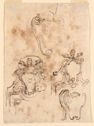 Rajz, vázlatok keretekhez és karnisokhoz, 1758-69