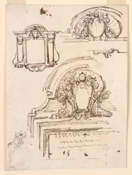 Rajz, vázlatok a Szent Péter sekrestye keretéhez, 1740-58