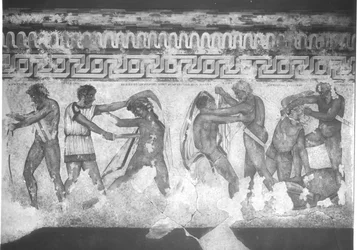 Az etruszk falfestmény rekonstrukciója a vulci Francois-sírban Kr.e. 320-280 (falfestmény) (lásd még: 212367, 212368 és 214591)