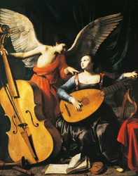 Szent Cecília és egy angyal, Carlo Saraceni műve (kb. 1579-1620), kb. 1610