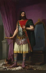 A spanyol vizigót Egica király portréja (vagy Egicca, Egiza, Ergica) (687-702) (Egica wisigoth király) Carlos Maria Esquivel y Rivas (1830-1867) festménye 1853 Udvari palota Madrid