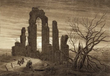 Tél, éjszaka, öregség és halál (részlet a nap óráinak és az ember életkorainak ciklusából) - Caspar David Friedrich (1774-1840) műve