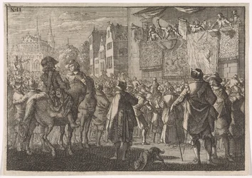 Az osnabrücki béke kihirdetése egy városban, 1648
