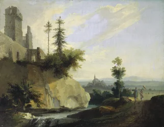 Tájkompozíció a várrommal, 1774-77 körül