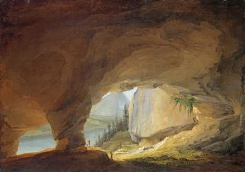 Kilátás a Beatus-barlangból a Thun-tó mellett, 1776