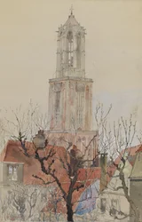 Az utrechti katedrális tornya, Hollandia, 1898.