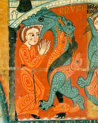 Szent Margit vértanúsága, részlet (tempera fán)