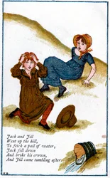 Illusztráció: „Jack és Jill felment a dombra”, Kate Greenaway 1846-1901