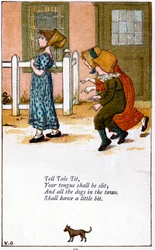 Illusztráció a „Mondd el, hogy a nyelved el kell vágni” című könyvhöz, Kate Greenaway 1846-1901