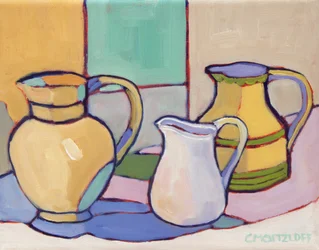 Vessels Amidst Soft Hues, 2024 (Olaj, vászon)