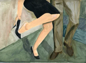 27.09.09 - Úgy táncoltak, hogy le kellett vennie a cipőjét, 2009 (olaj, papír)