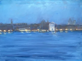Nocturne, Velence 2025 (Olaj, tábla)