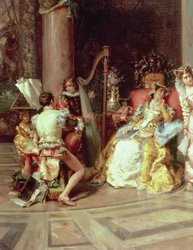 Galilei Izabella udvarában, részlet, 1878
