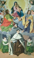 Szűz a gyermekkel és Szent Jakab, Major János, Alberto degli Abati és a Panici ház két gyermeke, 1595-1598 körül (olaj, vászon)