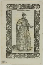 Levél a Habiti antichi e moderni, 93. táblából a Woodcuts from Books from the XVI Century (XVI. századi könyvek fametszetei) című kötetből.