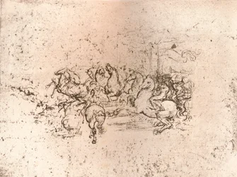 Másolata az anghiari csata rajzfilmjének egy részének, c1505-c1523 1883