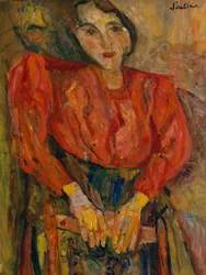 Vörös blúzos nő, 1919 körül