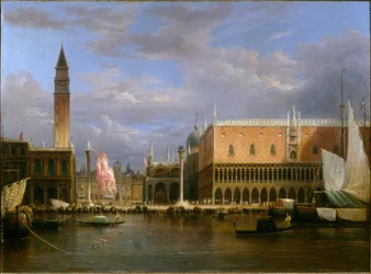 Le môle et le Palais Ducal vues de la mer (A móló és a Dózse-palota a tenger felől nézve)