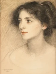Kathleen Blake (Mrs Reginald Bach) (kréta, papír)