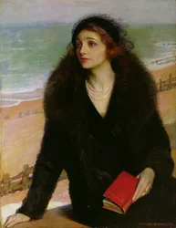 Ursula Bloom (1892-1984) portréja a Walton-on-the-Naze sétányon