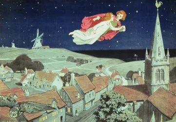 J. M. Barrie „Pán Péter” című művének első produkcióját reklámozó plakát, a York hercege színháza, 1904. december 27. (színes litó)
