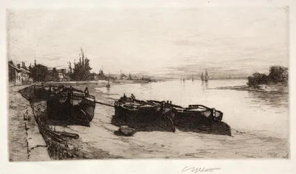 Sárcsónakok a Temzén, 1883.