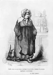 Vauquer asszony, illusztráció Honoré de Balzac (1799-1850) „Goriot apó” című művéből