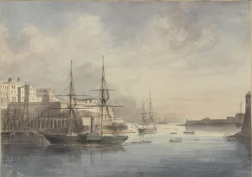 Kilátás Máltán, kb. 1849