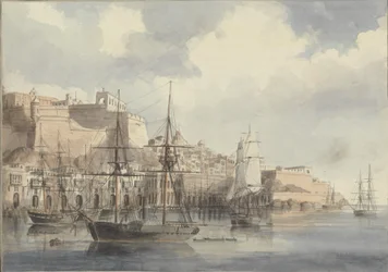 Kilátás Máltán, kb. 1849