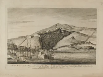 ?A guadaloupe-szigeti királyi erőd déli képe?, 1759 körül