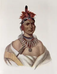 Chon-Ca-Pe vagy „Big Kansas”, egy Oto-főnök, illusztráció a „The Indian Tribes of North America, Vol.1”, Thomas L. McKenney és James Hall, pub. John Grant