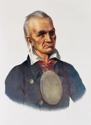 Red Jacket, Seneca War Chief, 1828, illusztráció: „The Indian Tribes of North America, Vol.1”, Thomas L. McKenney és James Hall, pub. írta John Grant