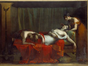 Kleopátr halála. Charles Boulanger de Boisfremont (1773-1838) festménye