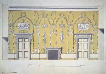 A Zöld Ebédlő Nagy Palota terve Carskoje Selóban, az 1780-as évek eleje