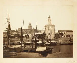 Katedrális, Torre del Oro és Guadalquivir folyó, Sevilla