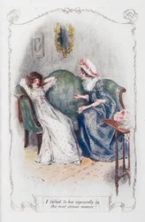 Többször is a legkomolyabb módon beszélgettem vele, Jane Austen "Büszkeség és balítélet" című illusztrációja (színes litó)