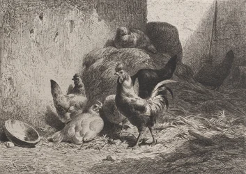 Kakas és tyúkok, 1864.