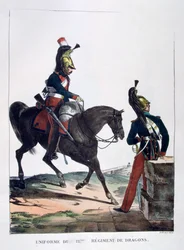 A 12. dragonyosezred egyenruhája, Franciaország, 1823.