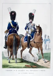 A 2. lógránátos-ezred egyenruhája, Franciaország, 1823.